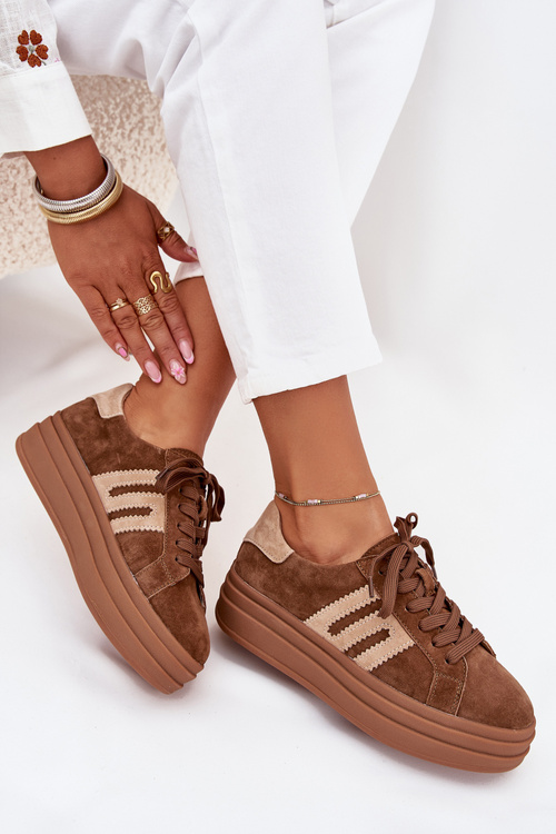 Кросівки Жіночі На Платформі З Природного Замшу Camel Eldira