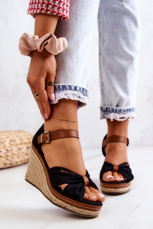 Жіночі босоніжки на танкетці Big Star JJ274937 Чорні