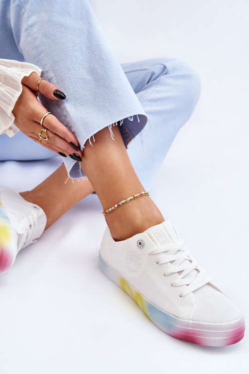 Жіночі кросівки на барвистій платформі Big Star LL274237 Білі