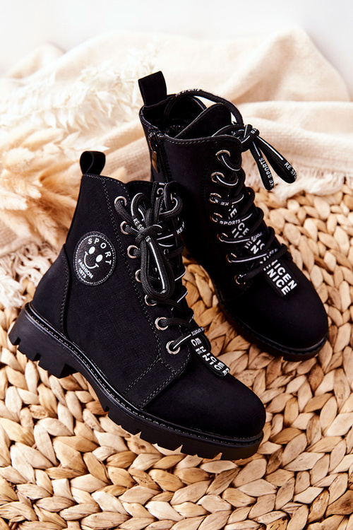 Чоботи дитячі теплі чорні міні осика