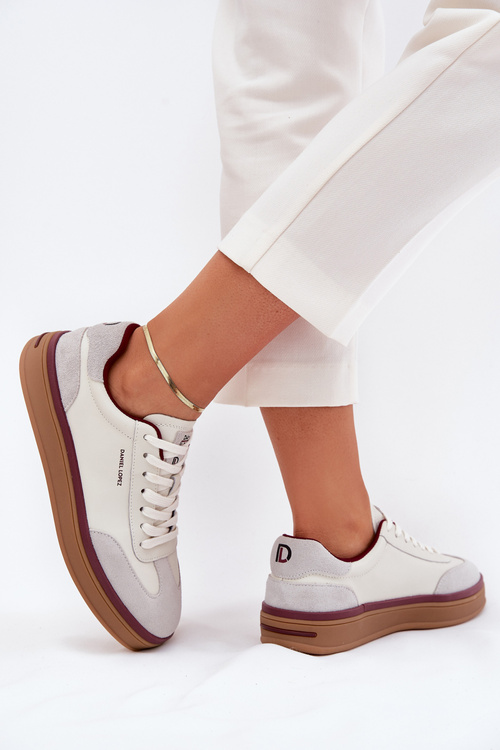 Жіночі Шкіряні Кросівки Daniel Lopez Just Dare SS2D4008 Біло-Сірі