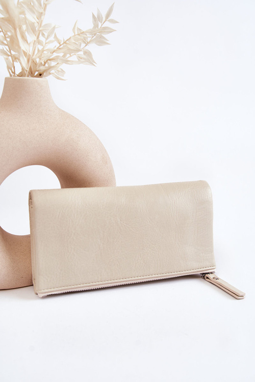 Жіночий великий гаманець на магніті, бежевий Connes