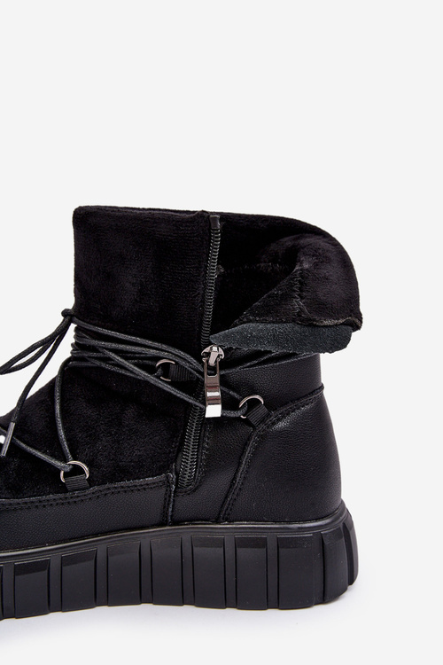 Шкіряні зимові черевики на платформі Black Maxava