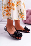 Лу Бу | Гумові шльопанці Balerina Meliski Flowers Black Candela