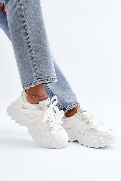 Жіночі кросівки на масивній підошві білі Ellerai