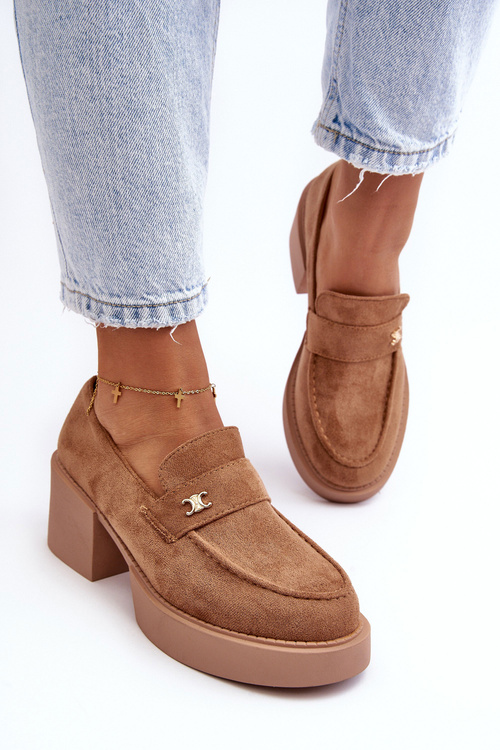 Жіночі замшеві туфлі темно-бежеві Afnira