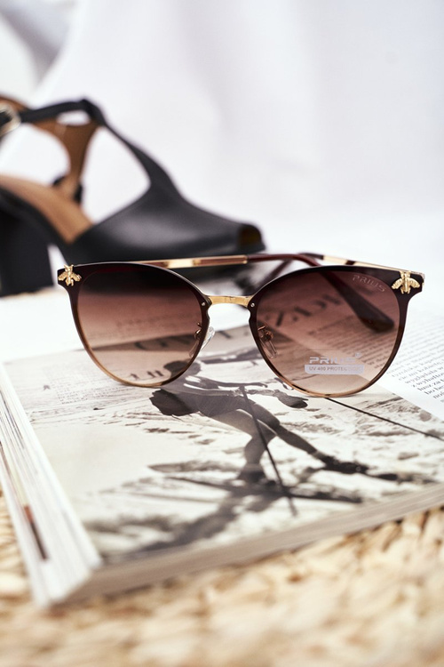 Жіночі сонцезахисні окуляри Prius PRE-17 Коричневе дзеркальна комаха