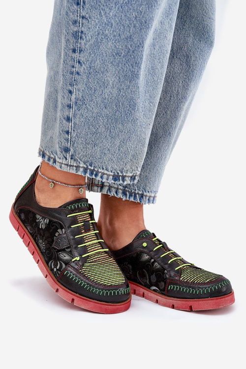 Шкіряні Чоботи Для Жінок З Візерунком Maciejka 06784-20 Чорні