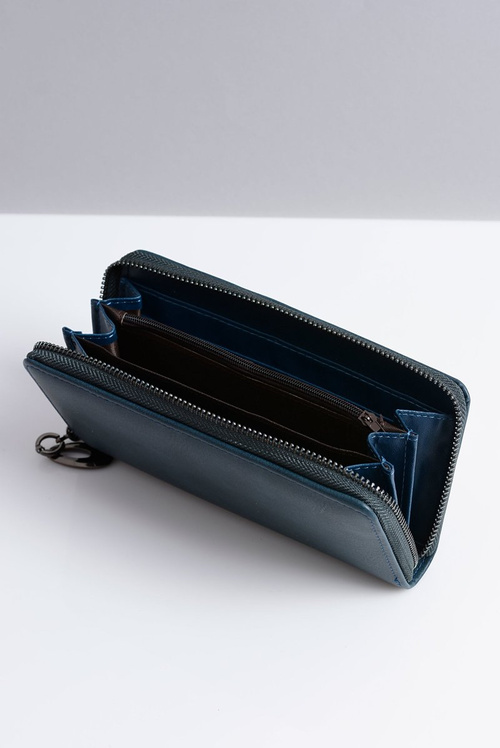 Великий жіночий темно-синій гаманець із шпильками