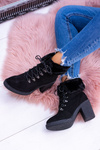 Чорні жіночі чоботи на шпильці зі штучного хутра Influence