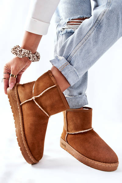 Жіночі зимові шкіряні черевики Big Star II274441 Camel