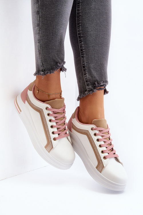 Жіночі кросівки з бежевою парчою Elnami