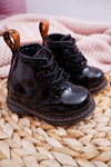 Дитячі шкіряні чоботи на блискавці Black Omua