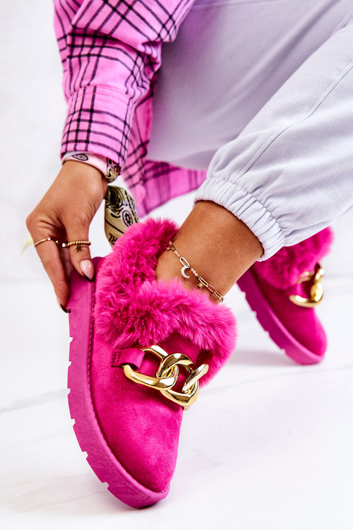 Жіночі тапочки із золотим ланцюжком фуксія Ardrums