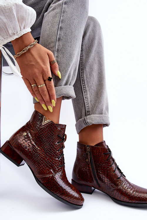 Жіночі шкіряні черевики Maciejka 5743C-02 Коричневі