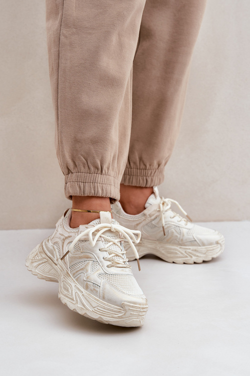 Кросівки Жіночі З Зношенням На Платформі Бежеві Seladwen