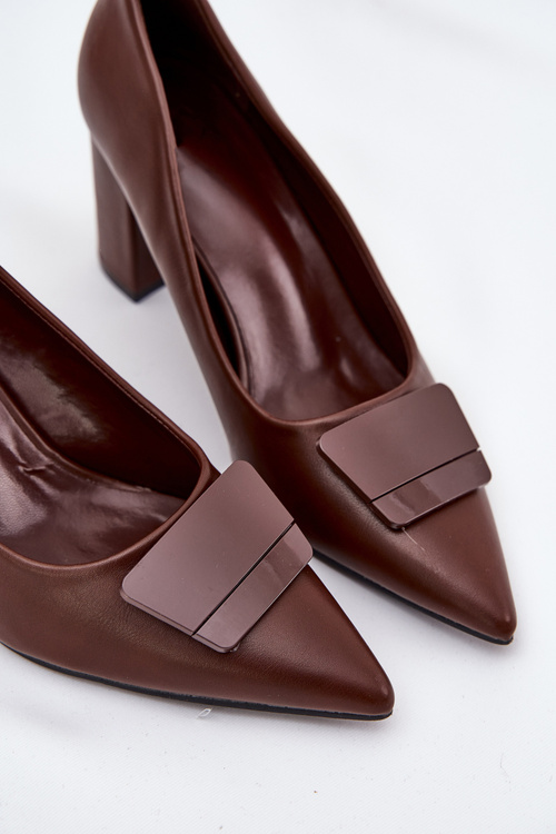 Туфлі На Каблуку З Декорацією Коричневі Celira
