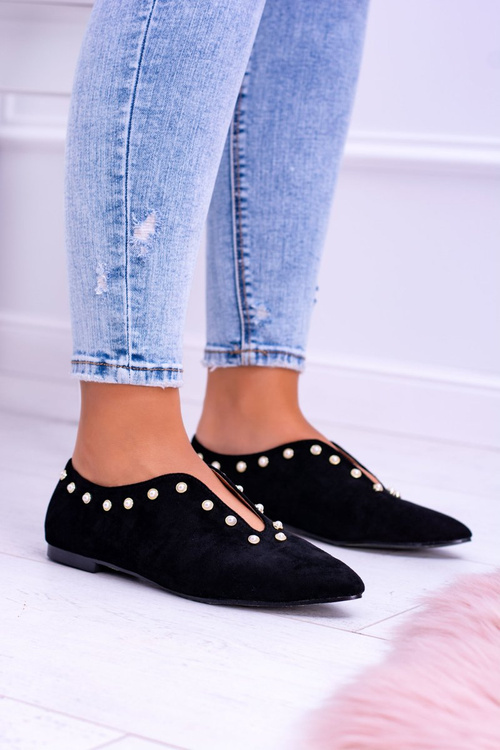 Lu Boo Чорні напівчеревики з вирізами Corals Merseo