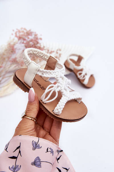 Дитячі плетені босоніжки Tracy білі