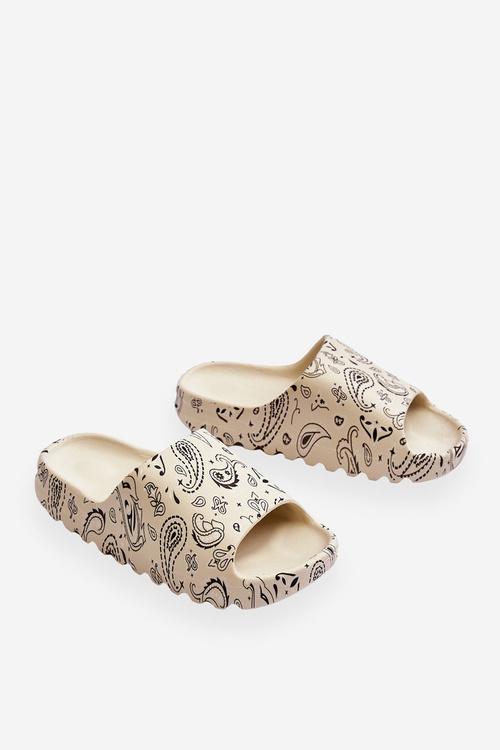 Модні жіночі тапочки на масивній платформі Beige Lorette