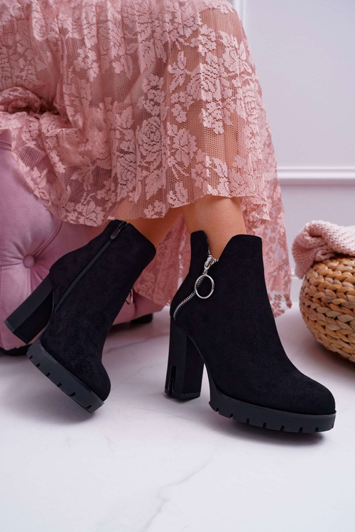 Чоботи жіночі на шпильці ДубіДа чорні