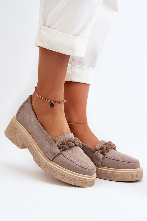 Жіночі замшеві мокасини з декором Cappuccino Zazoo 3429/W