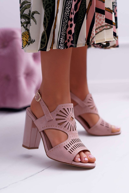 Жіночі босоніжки на шпильці Sergio Leone SK852 Suede Pink Diven