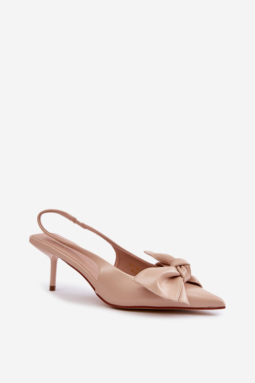 Човники з бантом з екошкіри бежеві Emirenna