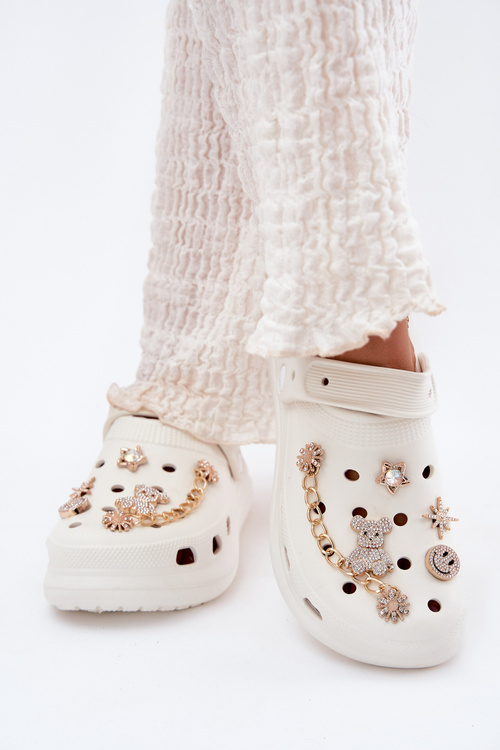 Жіночі Пінні Сандалі З Прищіпками Білі Linaviela