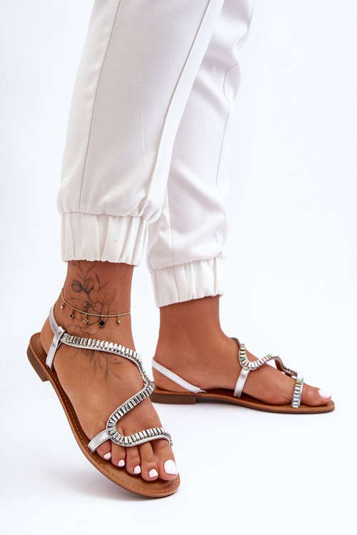 Жіночі сліпони з прикрасами Silver Hayen