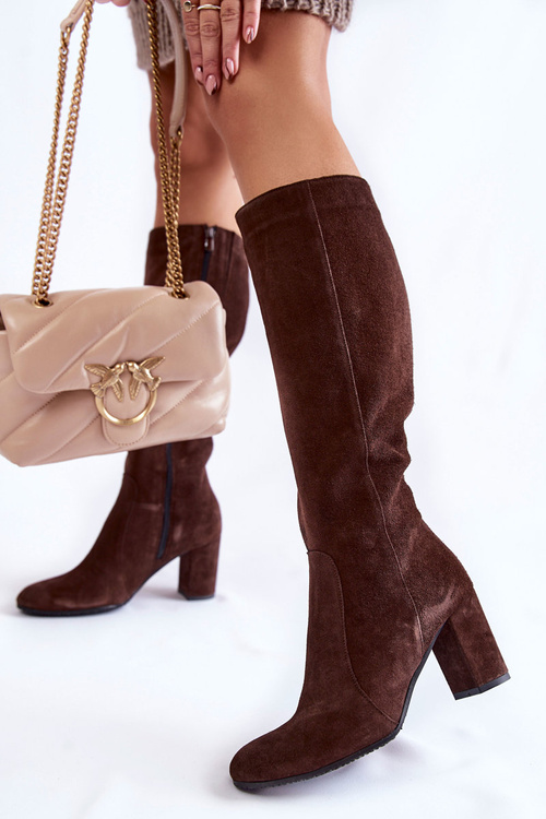 Жіночі ботфорти Laura Messi Leather 1415 Brown