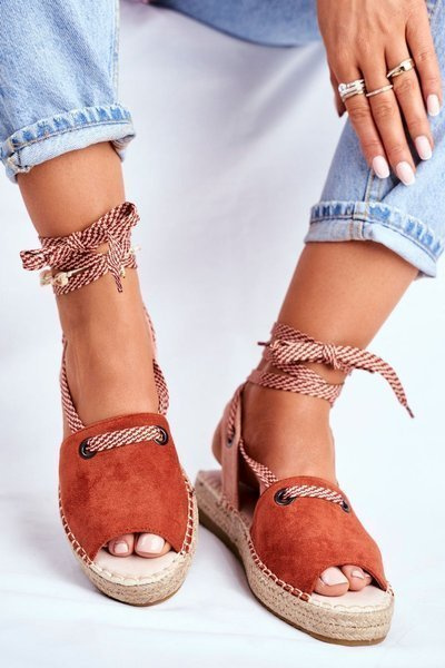 Жіночі еспадрільї на платформі помаранчевого кольору Monacoz