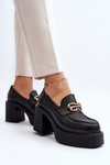 Чорні жіночі шкіряні туфлі на підборах Zazoo 20170