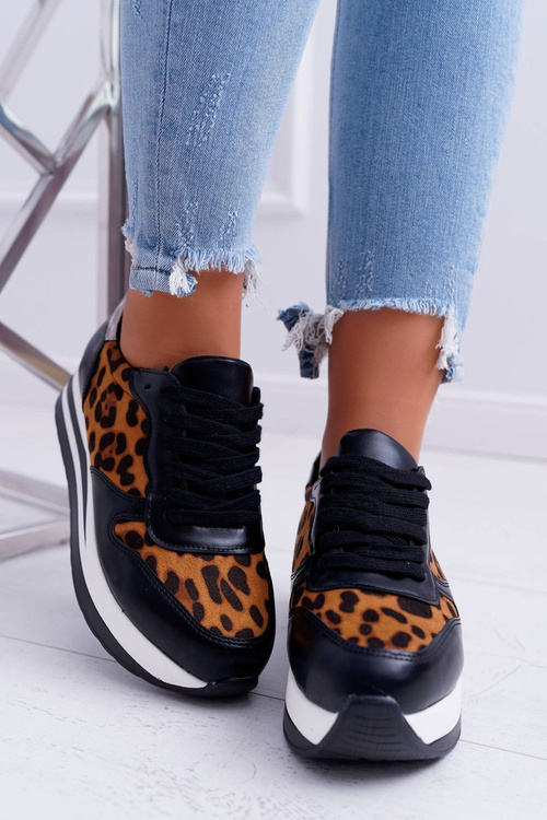 Спортивне жіноче взуття з леопардовою товстою підошвою ОХХ!