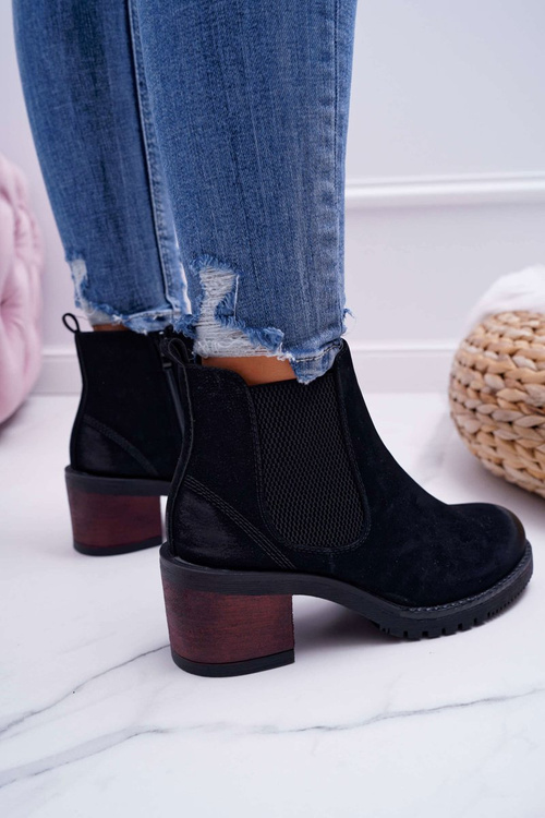 Чоботи жіночі на підборах Sergio Leone чорні BT702