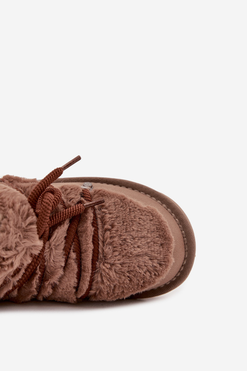 Дитячі Юнацькі Снігові Черевики З Мехом DFranklin DFSH370011 Коричневі