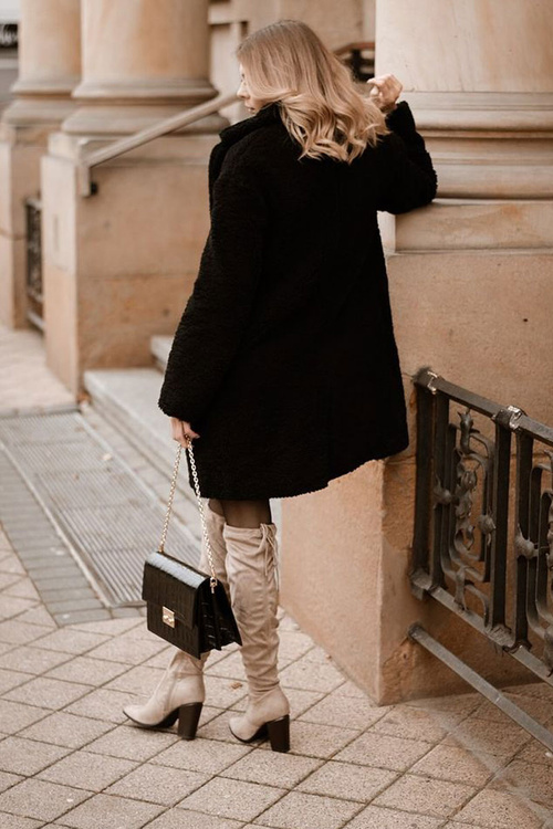 Жіночі високі чоботи на підборах бежеві Monleek