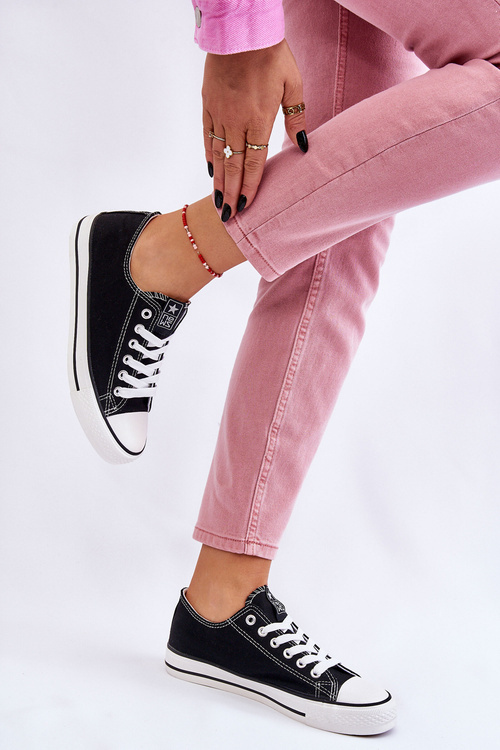 Жіночі класичні кросівки чорно-білі Ecoma