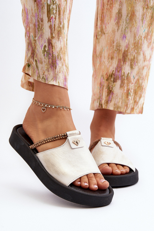 Шкіряні жіночі босоніжки Zazoo 2659/005 срібло