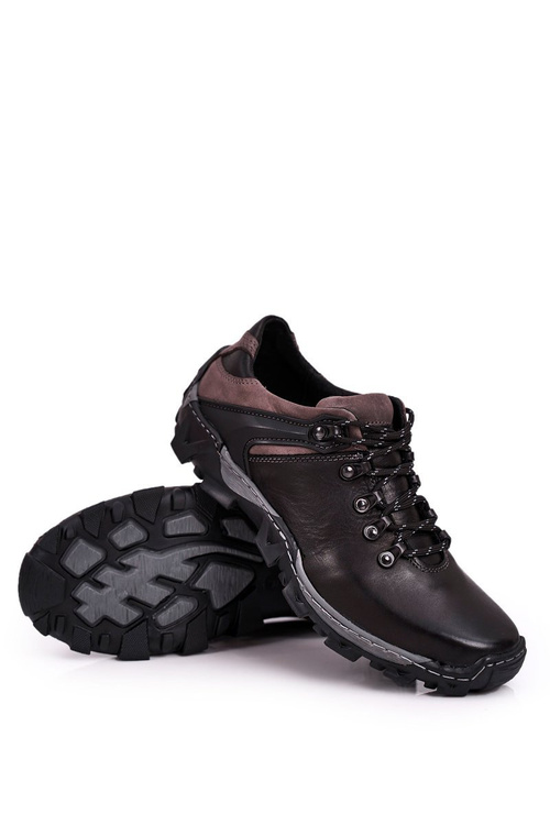 Чоловічі шкіряні трекінгові напівчеревики BEDNAREK чорні