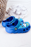 Дитячі поролонові тапочки з машинкою Сині
