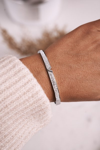 Сталевий браслет із кубічним цирконієм Срібна Венера