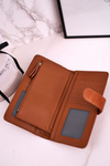 Великий жіночий гаманець з додатковим місцем для карток Коричневий