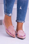 Lu Boo Pink Iridescent Lords Iridescent Jetsuede Spike Suede
