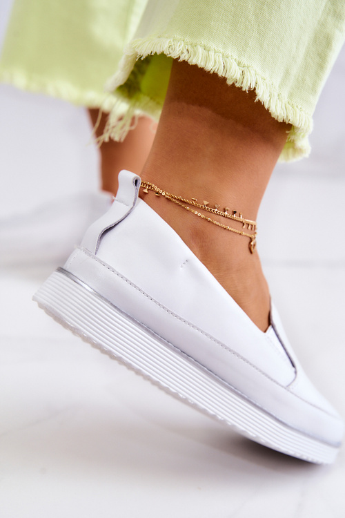 Жіночі шкіряні сліпони S.Barski білі