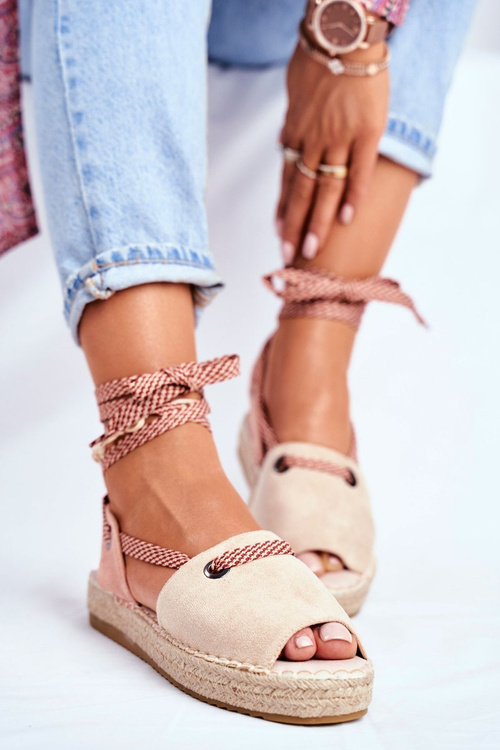 Жіночі еспадрільї на платформі з льону, бежевого кольору Monacoz