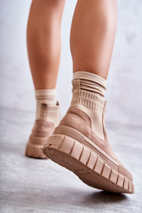 Модні слипони на платформі темно-бежевого кольору Jenna