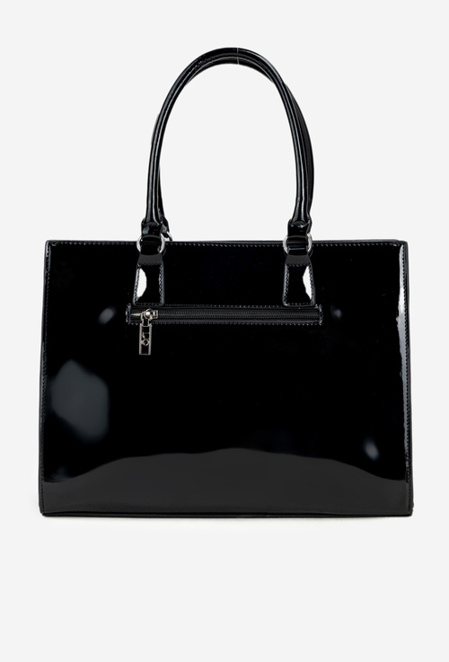 Лакована сумка з тисненим малюнком NOBO BAG6150-M20 Чорна