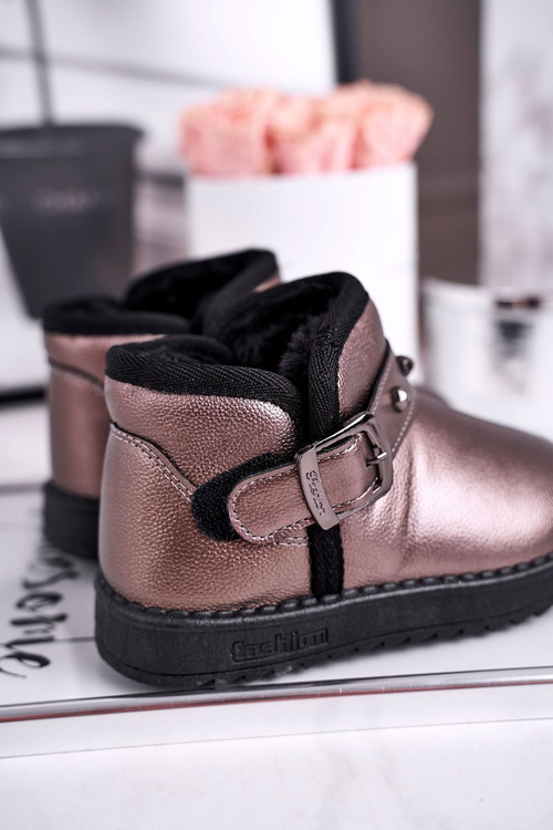 Дитячі снігові черевики теплі з хутром сірі Jinnie