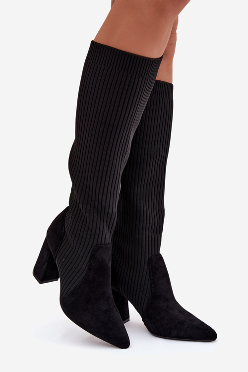 Жіночі чоботи на підборах Чорні Yserine